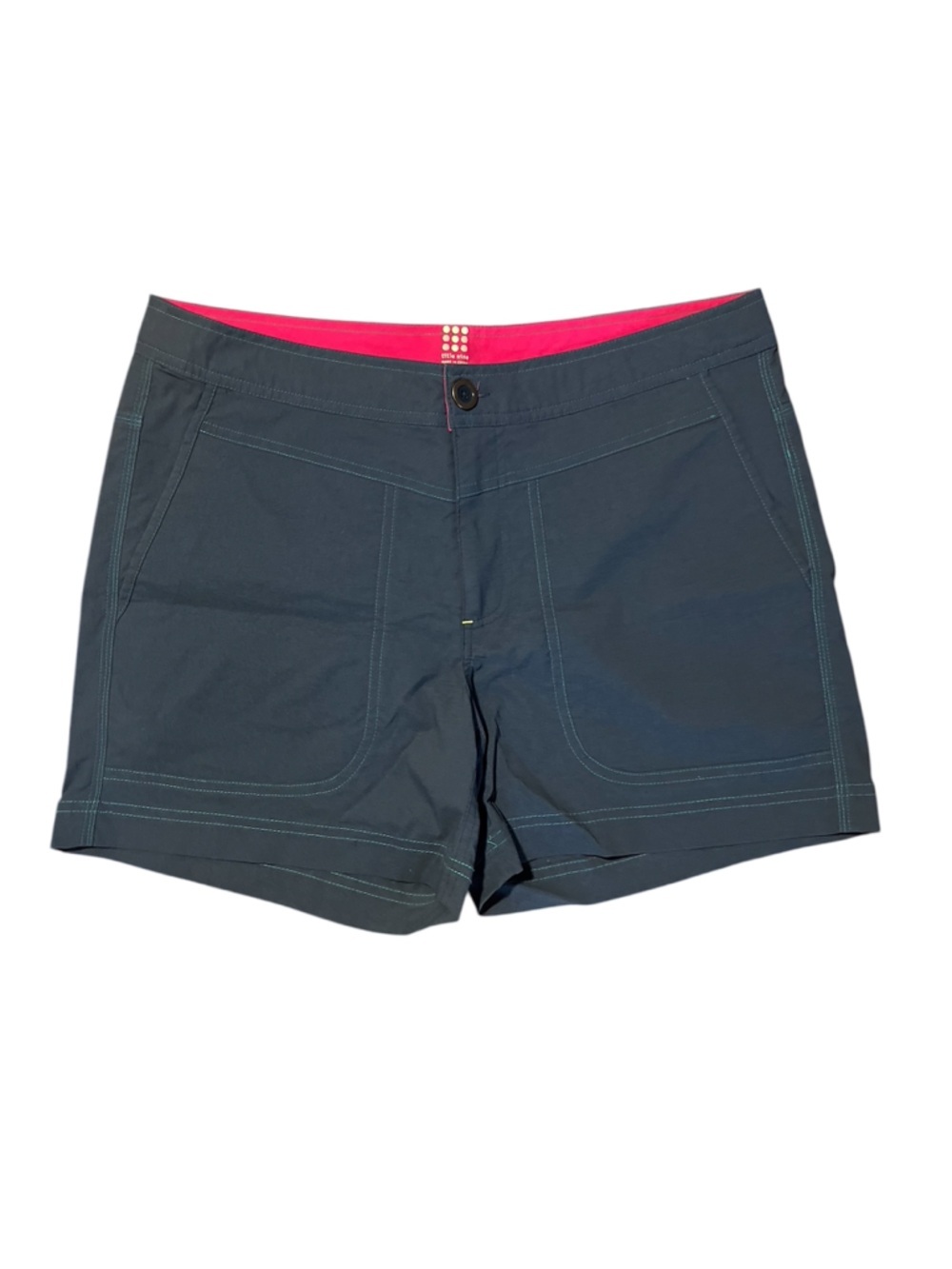 Title Nine Steel Blue Mid Rise Classic Golf Athletic Athleisure Stitched Shorts